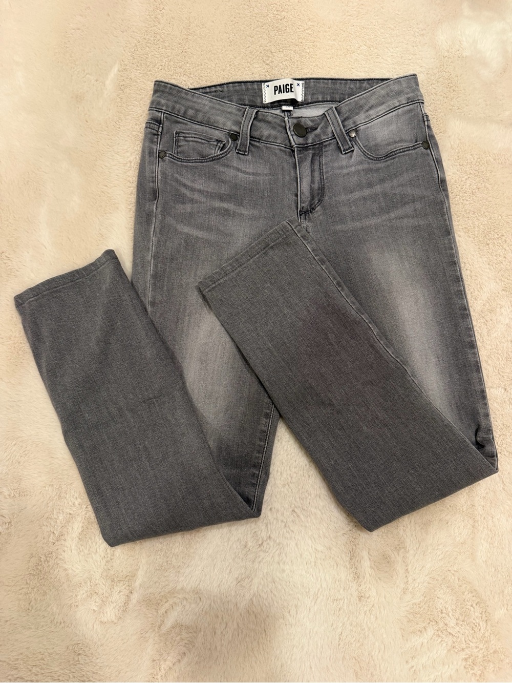PAIGE Women's Gray Skinny Jeans - Subtle Fading